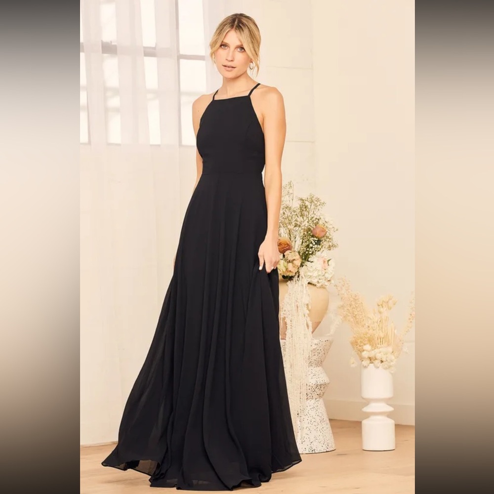 NWT- BLACK Lulus Gown- Never Worn- Tags still on